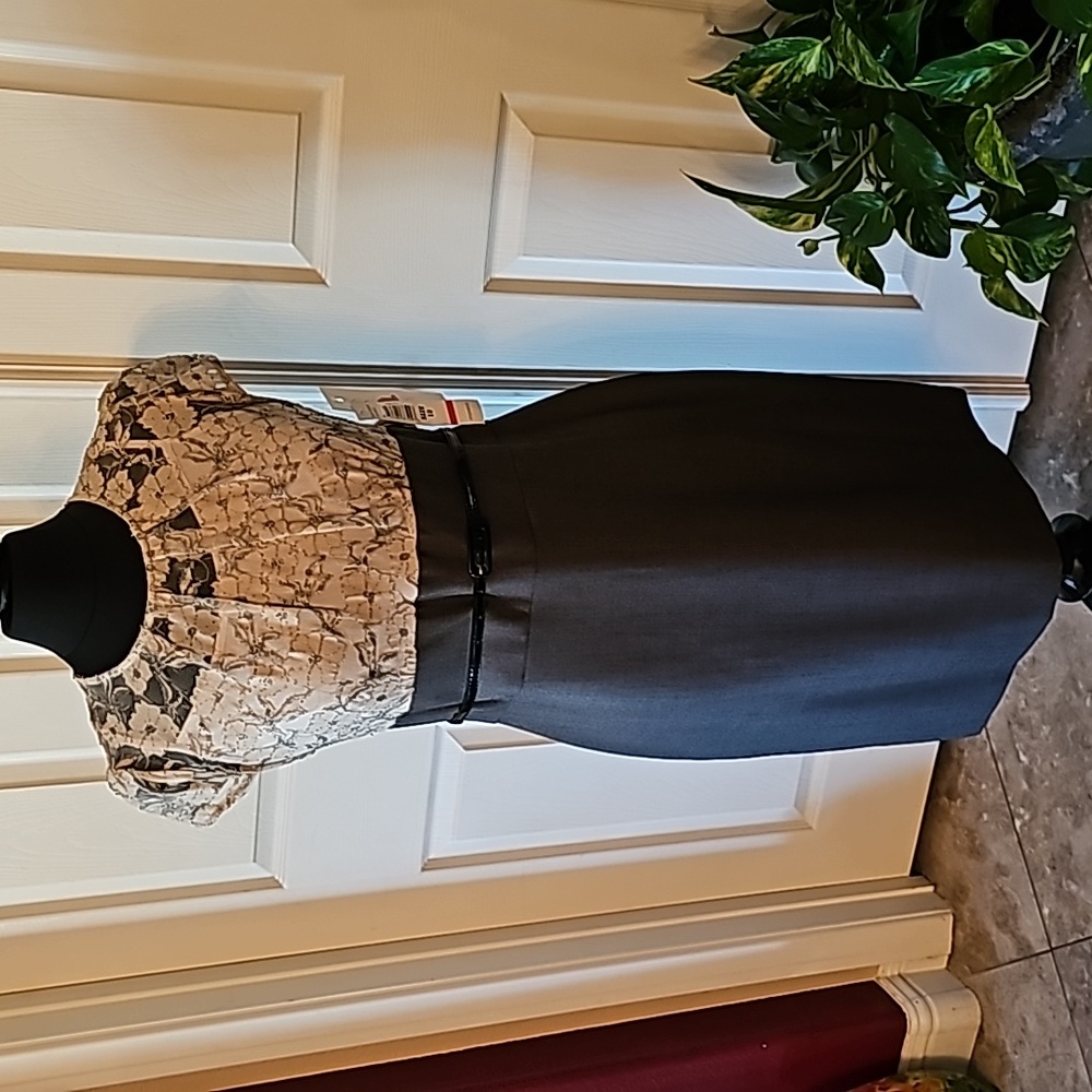 Tiana B dress with belt.  Pit to pit 17", waist 17".